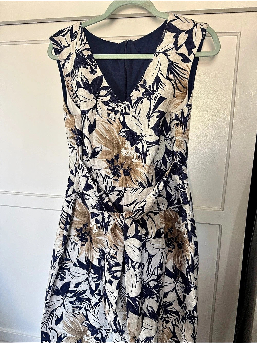 Floral Midi romper in Blue & Cream